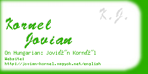 kornel jovian business card
